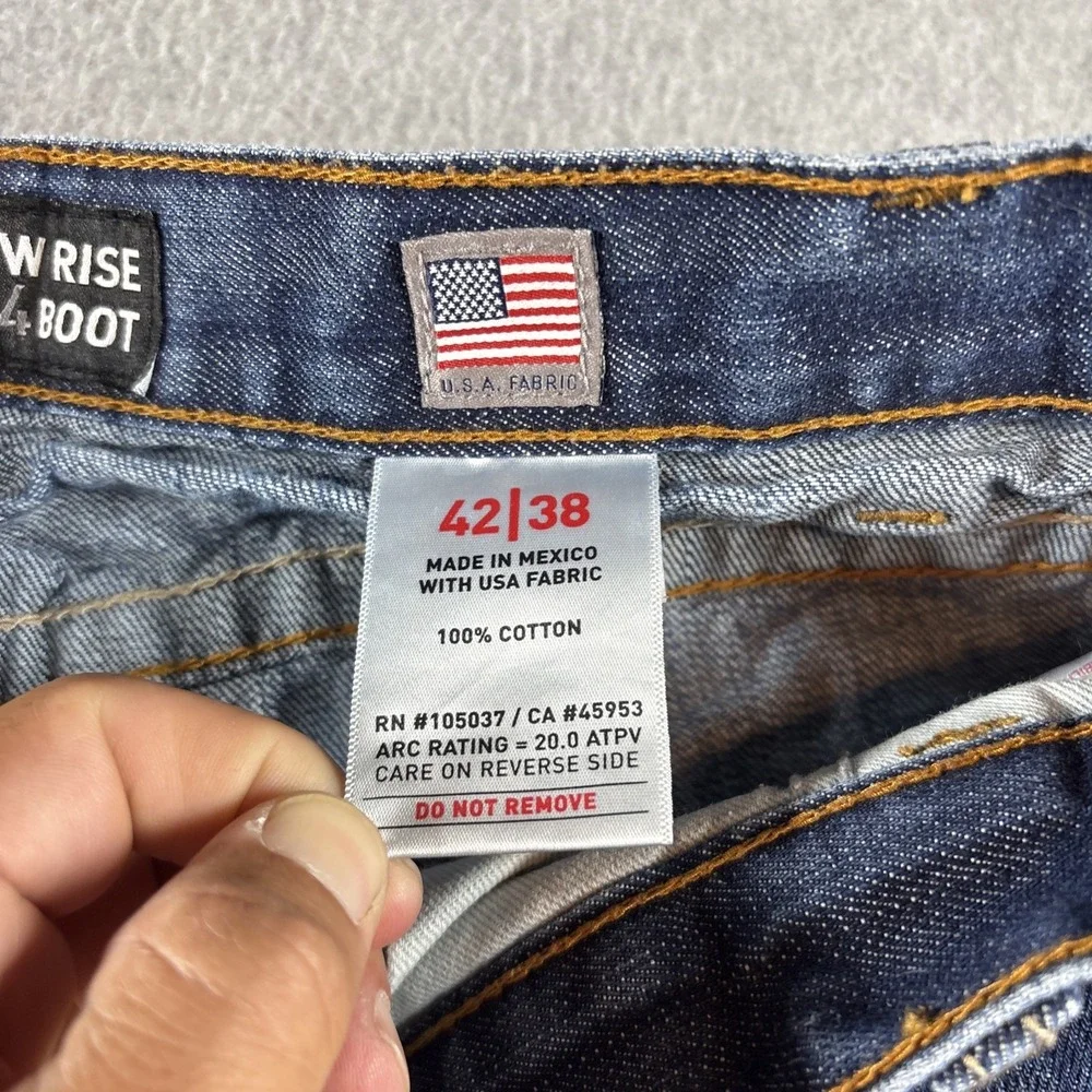 Ariat FR M4 Low Rise Boot Medium Wash Men's 42x38 Jeans Work Carpenter